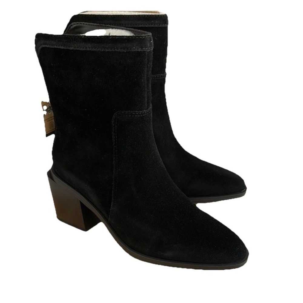 Vince Camuto Kortimy Boots Womens 7.5 Med Black‎ Suede Water-Repellent Mid-Shaft - Picture 4 of 6